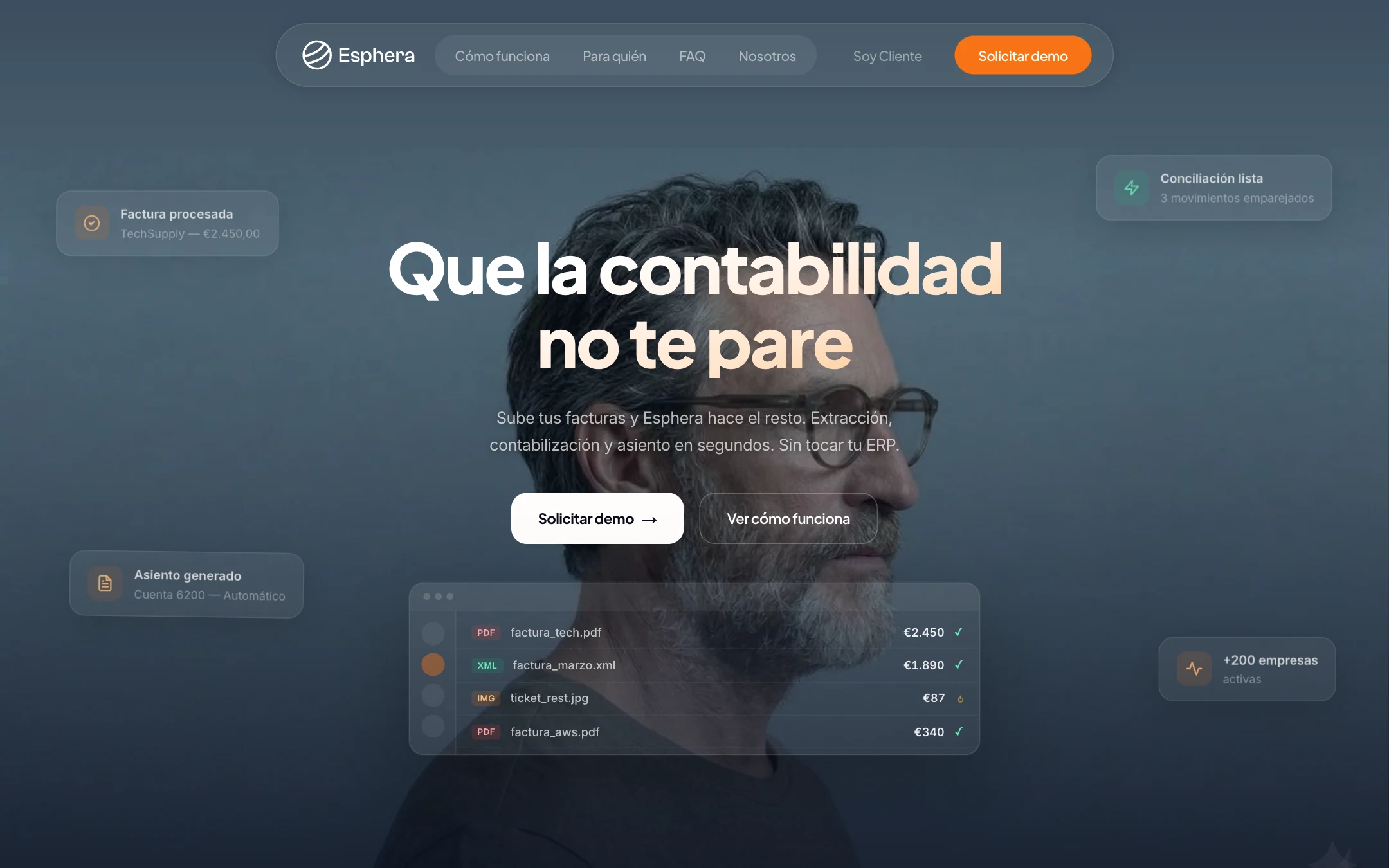 Esphera — De la factura al asiento contable. Sin teclear nada.